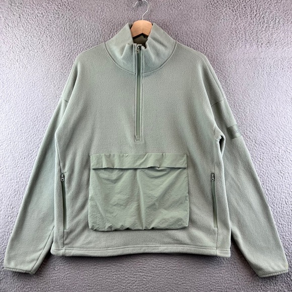 ALO Yoga Fleece Half Zip Pullover Sage Green Relaxed Fit Women's Medium - Picture 1 of 11